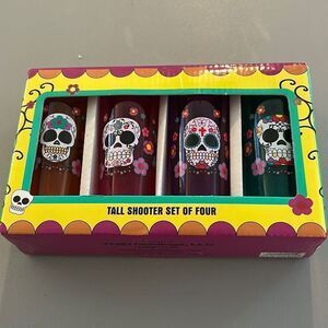 Skull Tall Shooters Glass Set